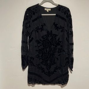 Anthropologie velvet mini dress